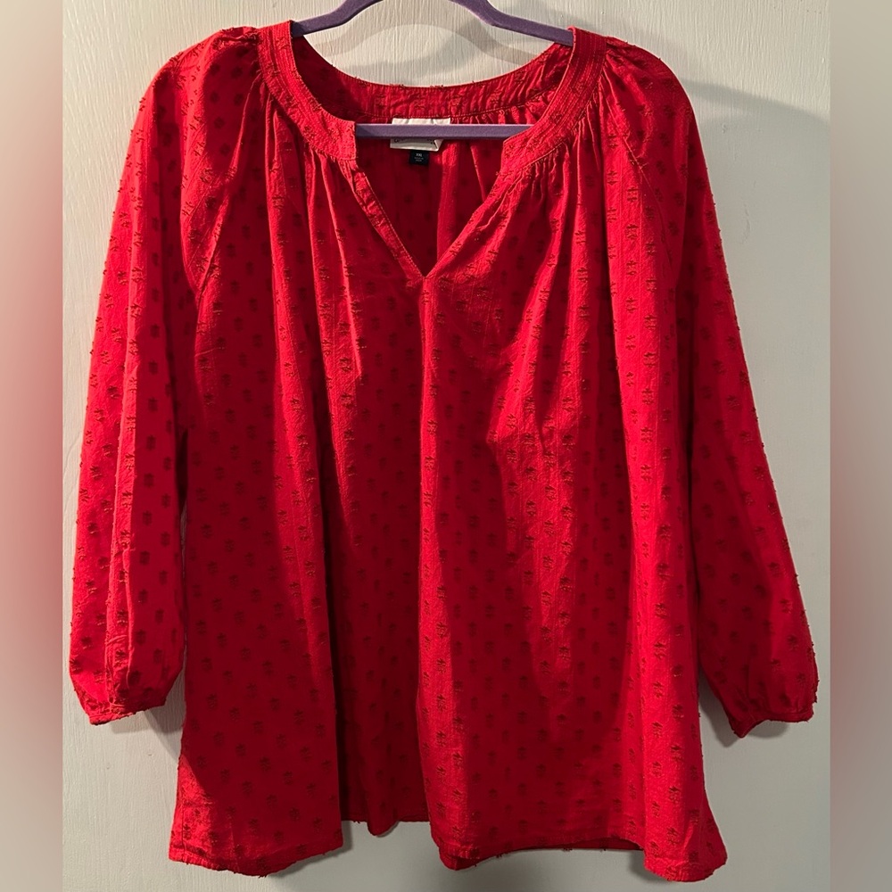 Women’s Universal Thread Red Peasant Tunic Top Size XXL